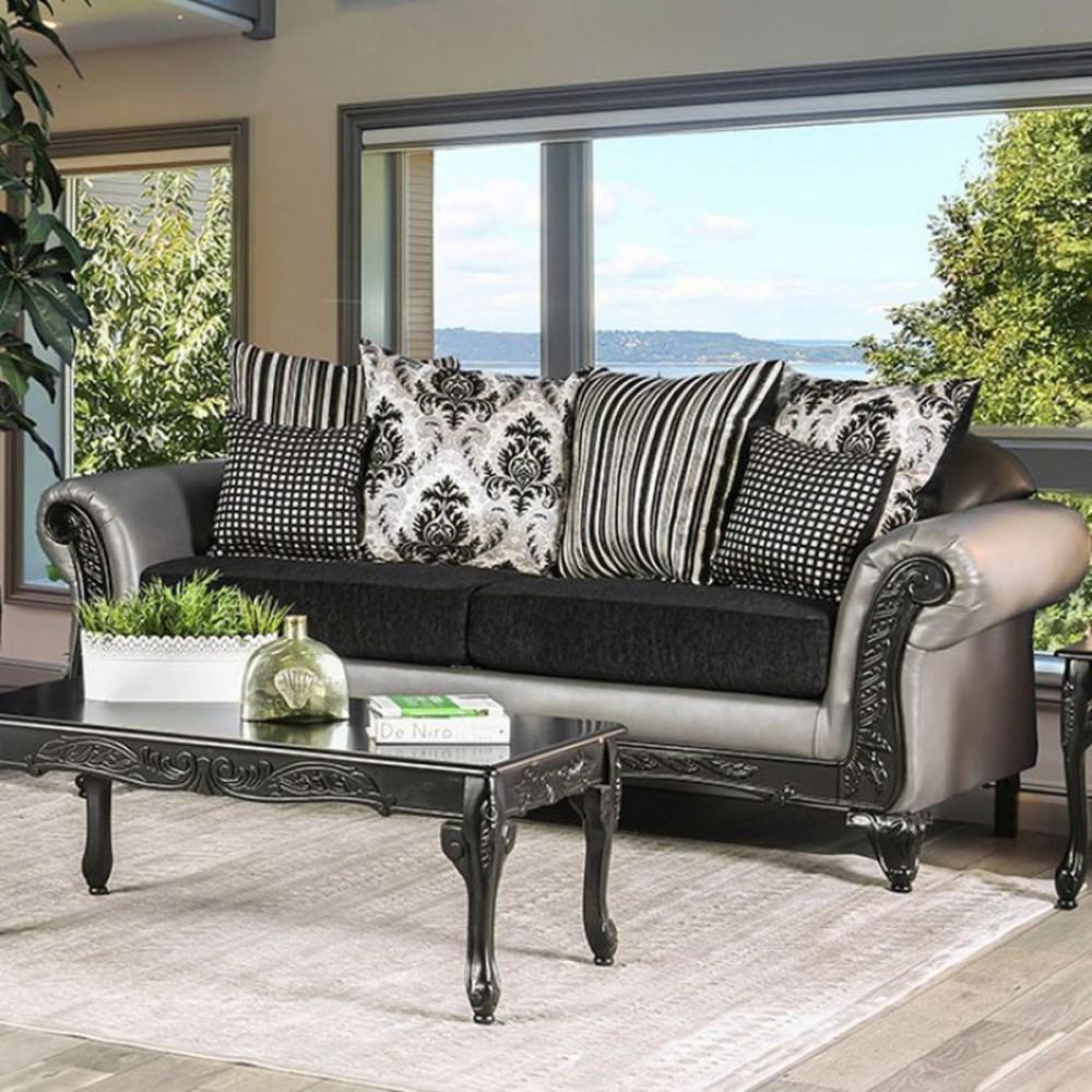  Furniture of America Midleton Stationary Leatherette Sofa SM7405-SF IMAGE 1