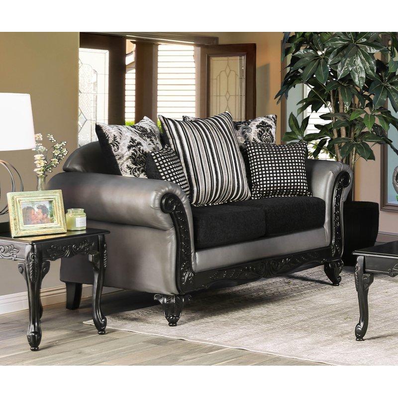  Furniture of America Midleton Stationary Leatherette Loveseat SM7405-LV IMAGE 1