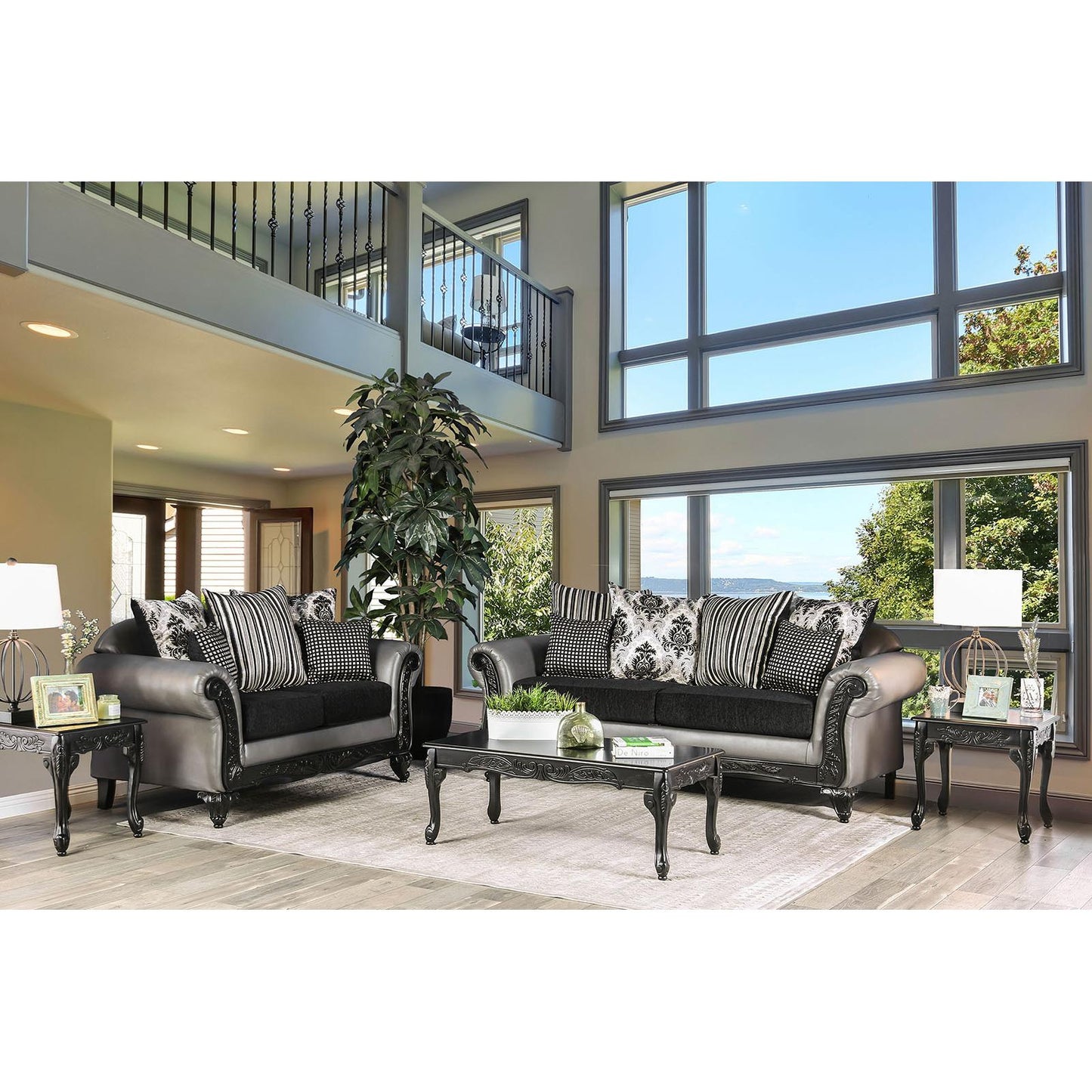  Furniture of America Midleton Stationary Leatherette Loveseat SM7405-LV IMAGE 5