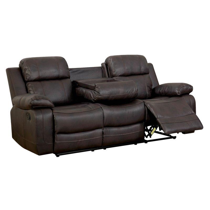  Furniture of America Pondera Reclining Leather Look Sofa CM6568-SF IMAGE 1