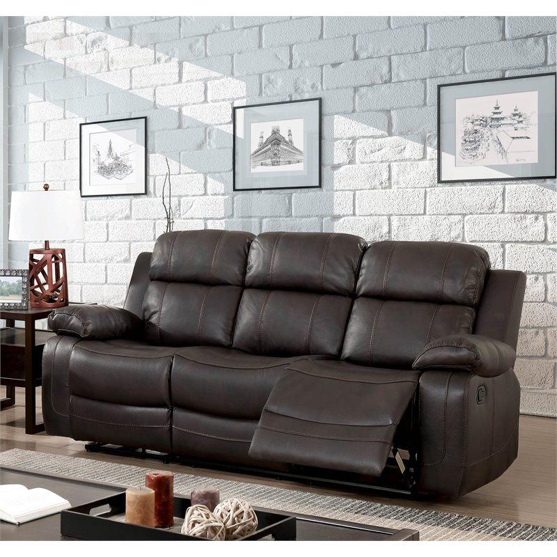  Furniture of America Pondera Reclining Leather Look Sofa CM6568-SF IMAGE 2