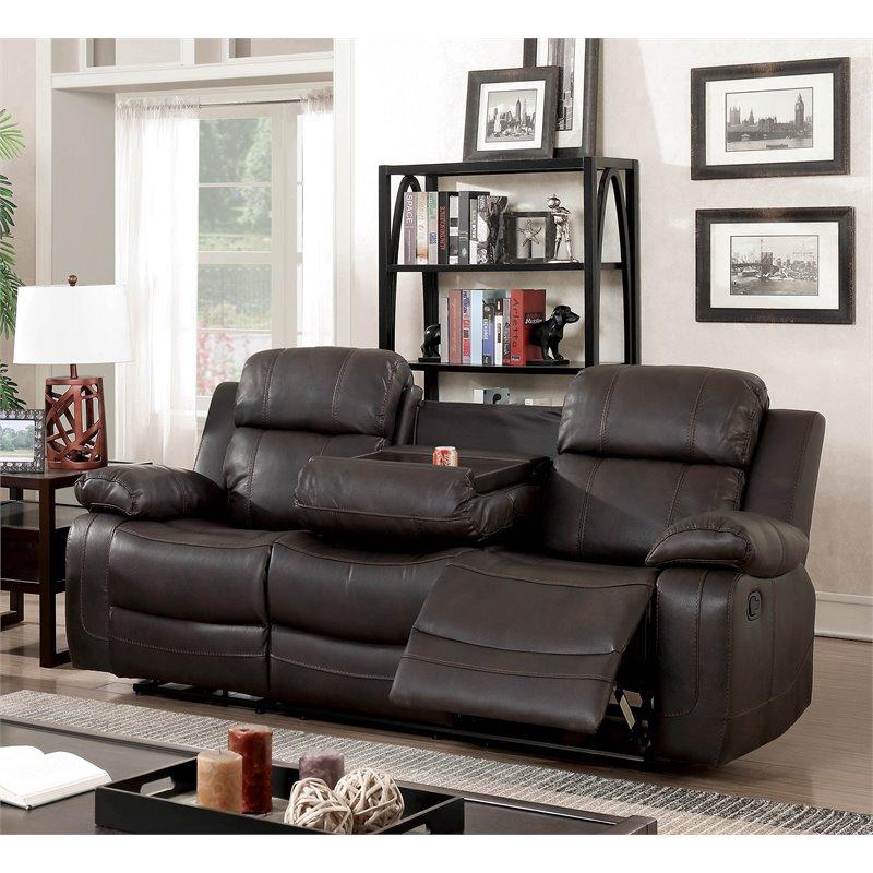  Furniture of America Pondera Reclining Leather Look Sofa CM6568-SF IMAGE 3