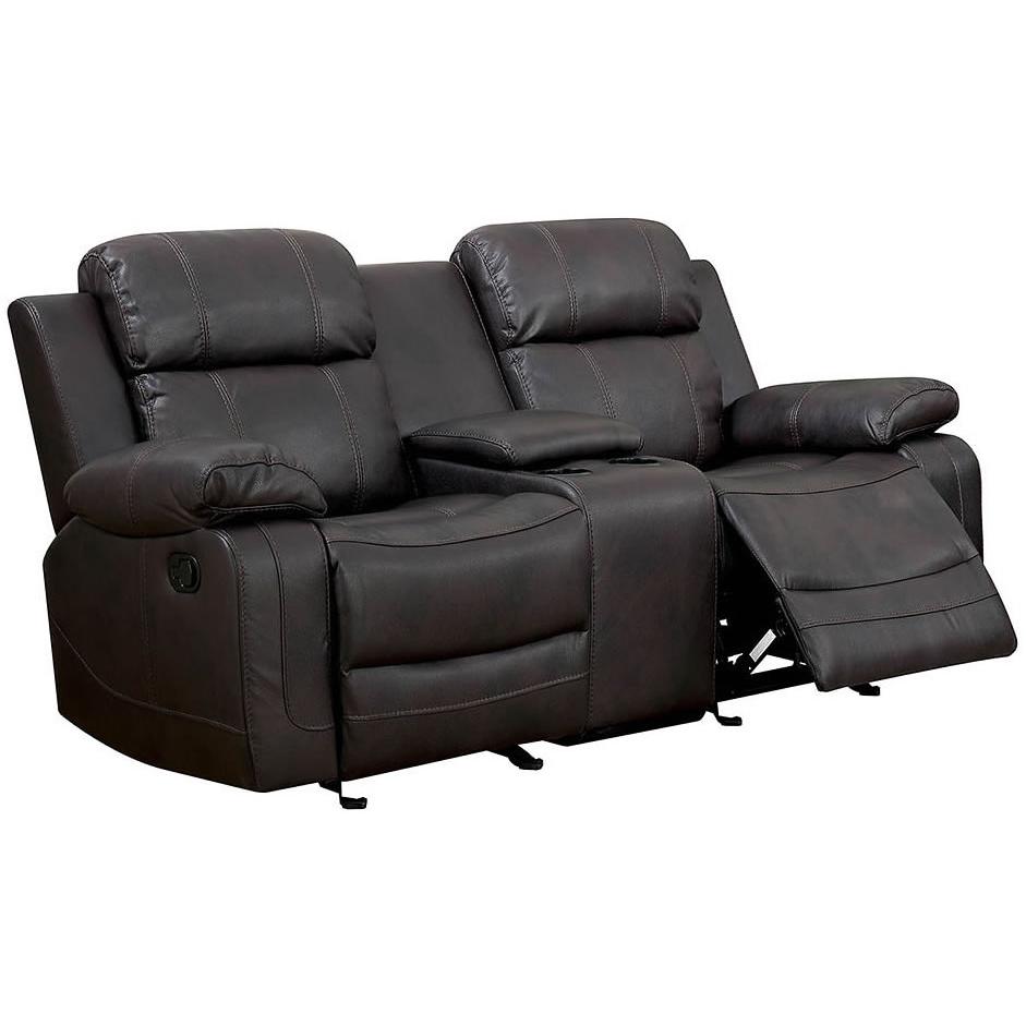  Furniture of America Pondera Reclining Leather Look Loveseat CM6568-LV IMAGE 1