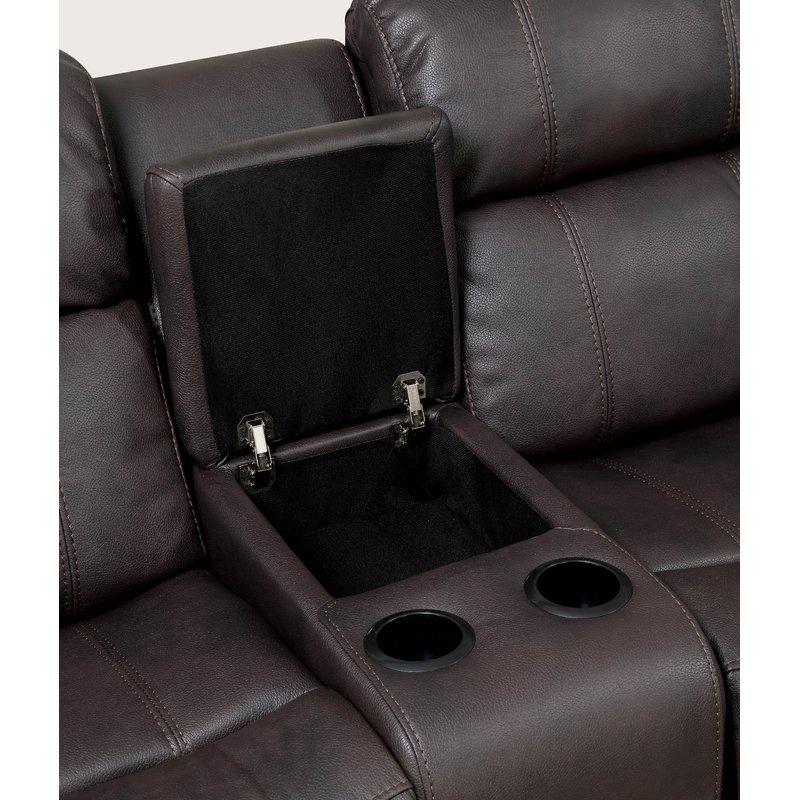  Furniture of America Pondera Reclining Leather Look Loveseat CM6568-LV IMAGE 2
