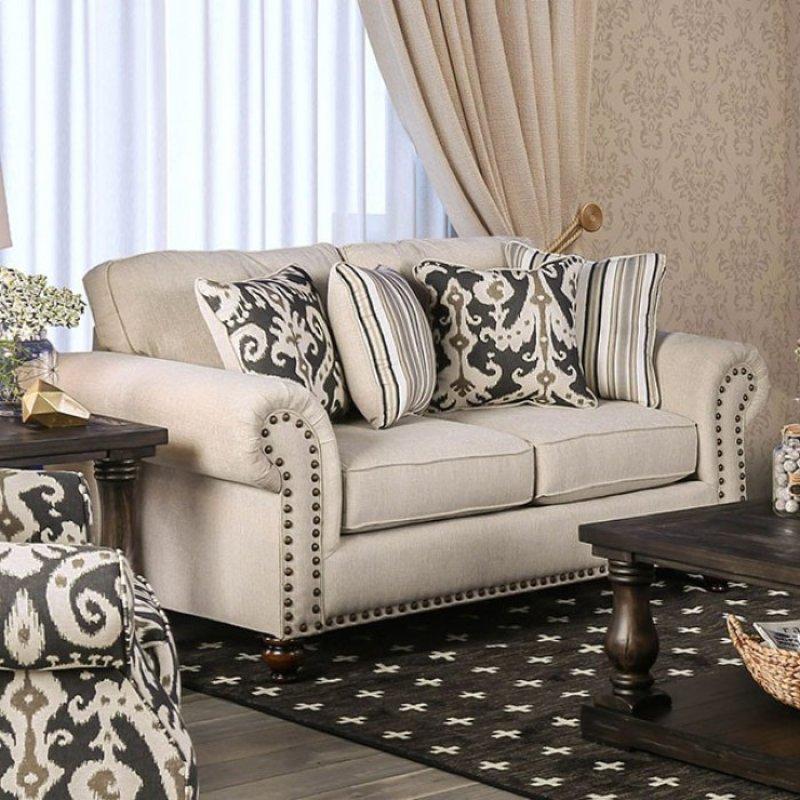 Furniture of America Calloway Stationary Fabric Loveseat SM8111-LV IMAGE 1