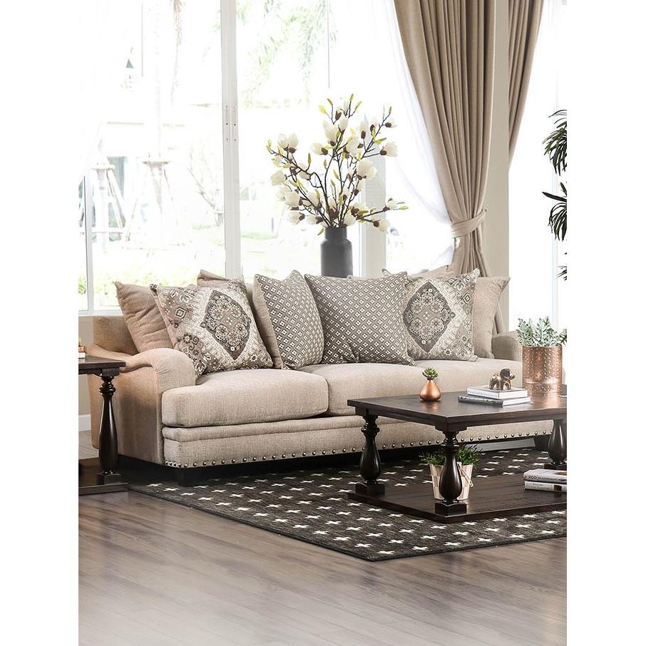  Furniture of America Jaylinn Stationary Fabric Sofa SM3074-SF IMAGE 2
