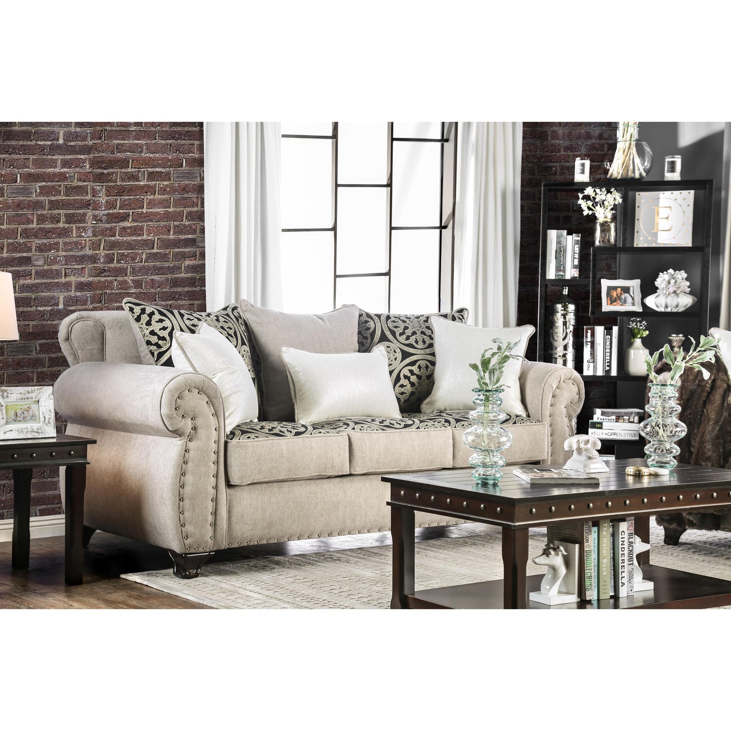  Furniture of America Sinatra Stationary Fabric Sofa SM6152-SF IMAGE 2