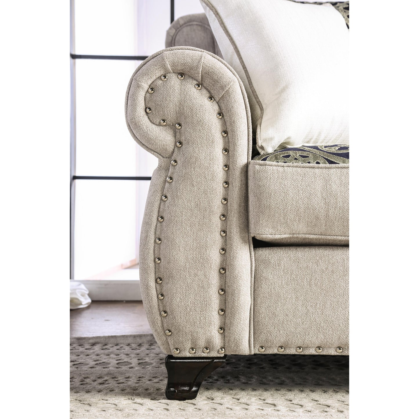  Furniture of America Sinatra Stationary Fabric Sofa SM6152-SF IMAGE 6