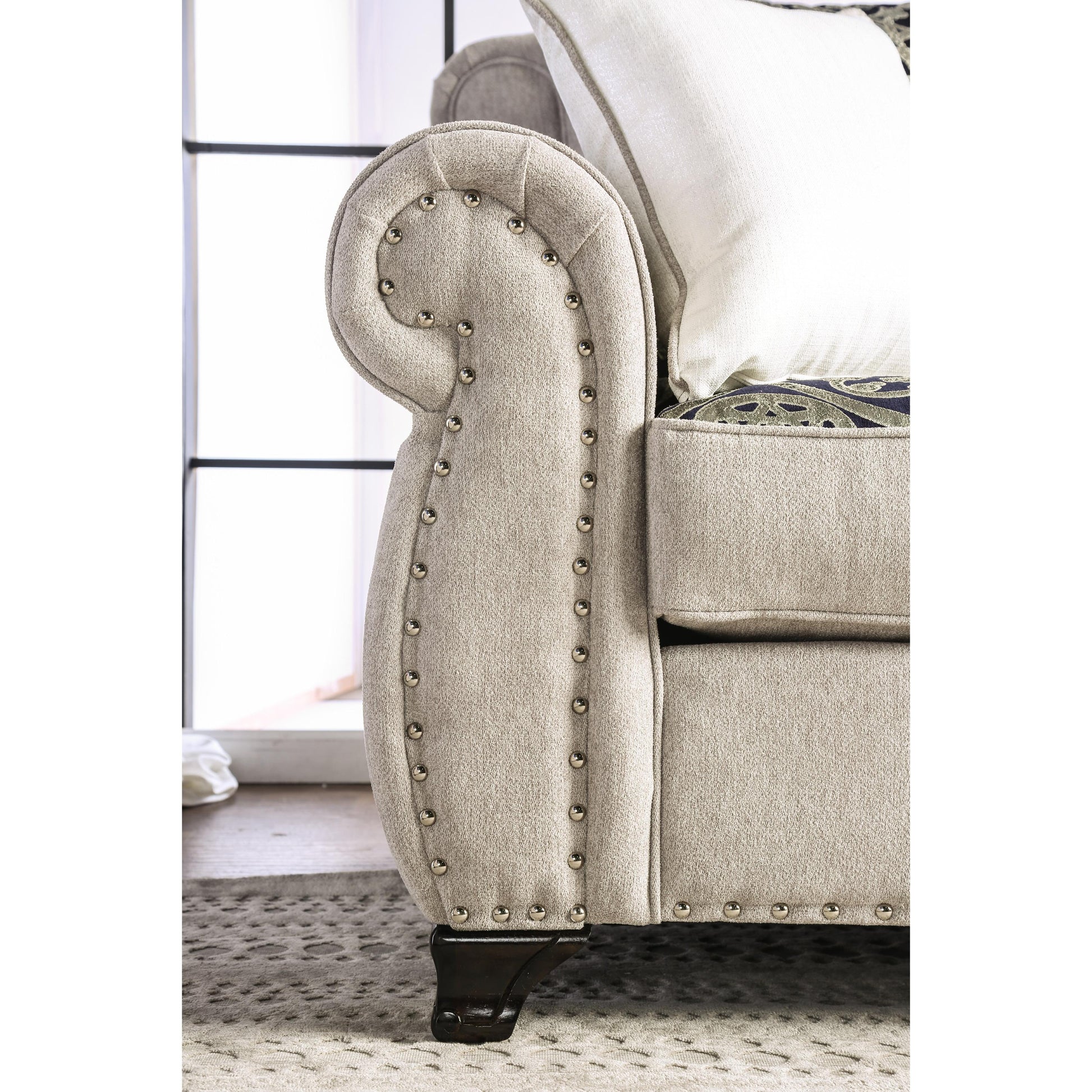  Furniture of America Sinatra Stationary Fabric Sofa SM6152-SF IMAGE 6