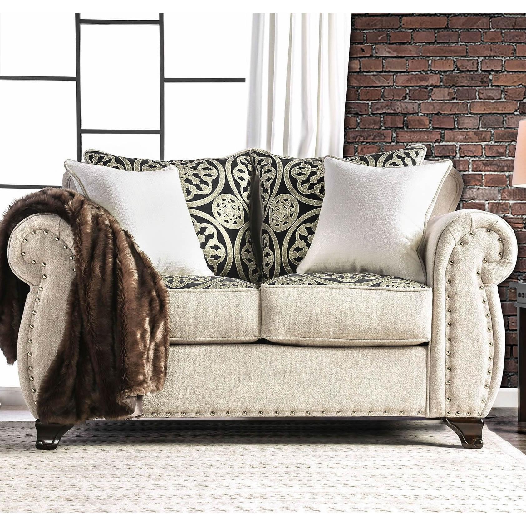  Furniture of America Sinatra Stationary Fabric Loveseat SM6152-LV IMAGE 1