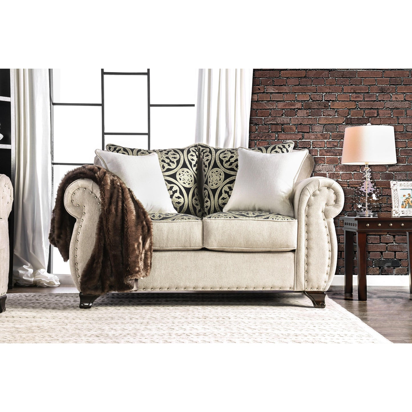  Furniture of America Sinatra Stationary Fabric Loveseat SM6152-LV IMAGE 2