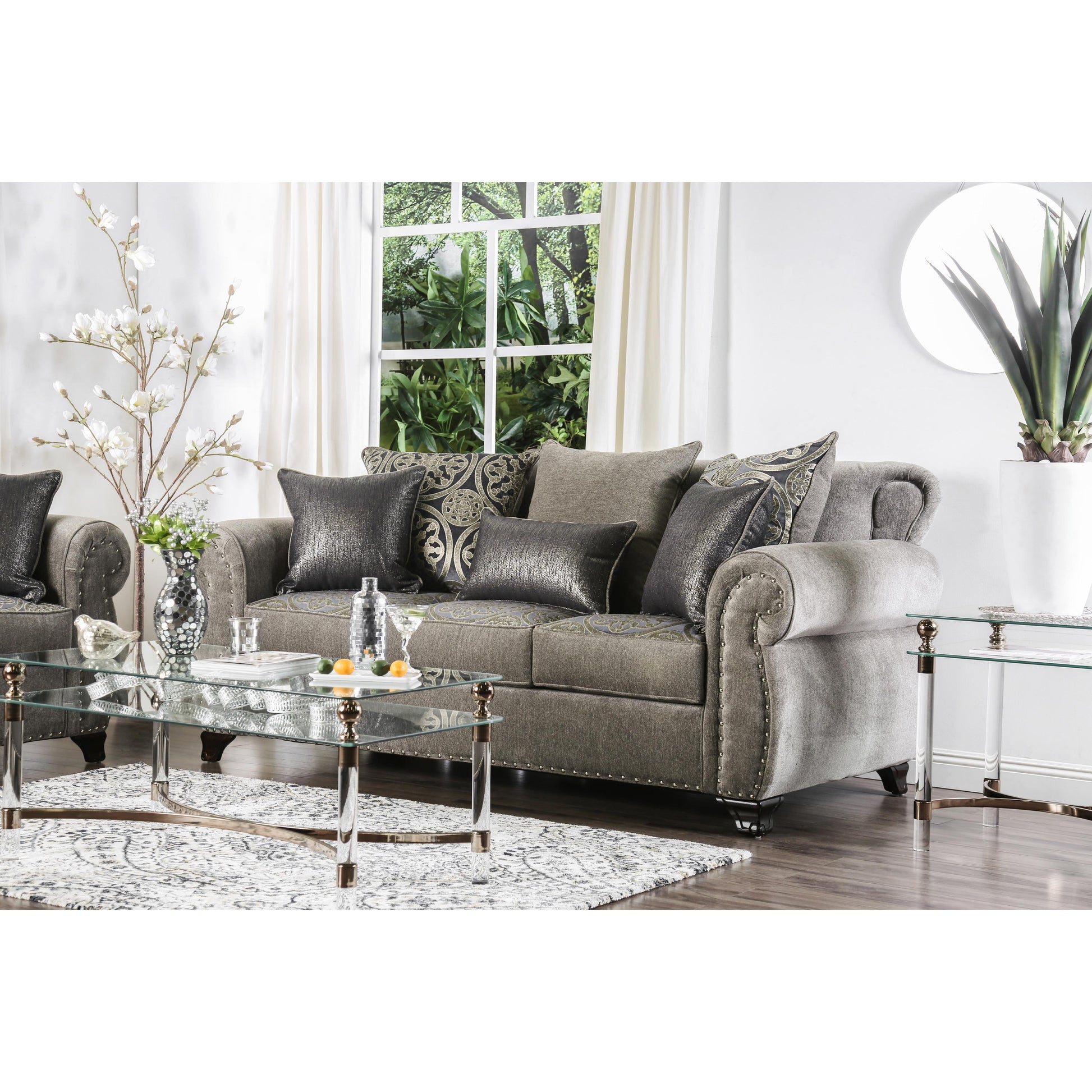  Furniture of America Sinatra Stationary Fabric Sofa SM6153-SF IMAGE 2