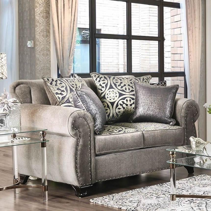 Furniture of America Sinatra Stationary Fabric Loveseat SM6153-LV IMAGE 1