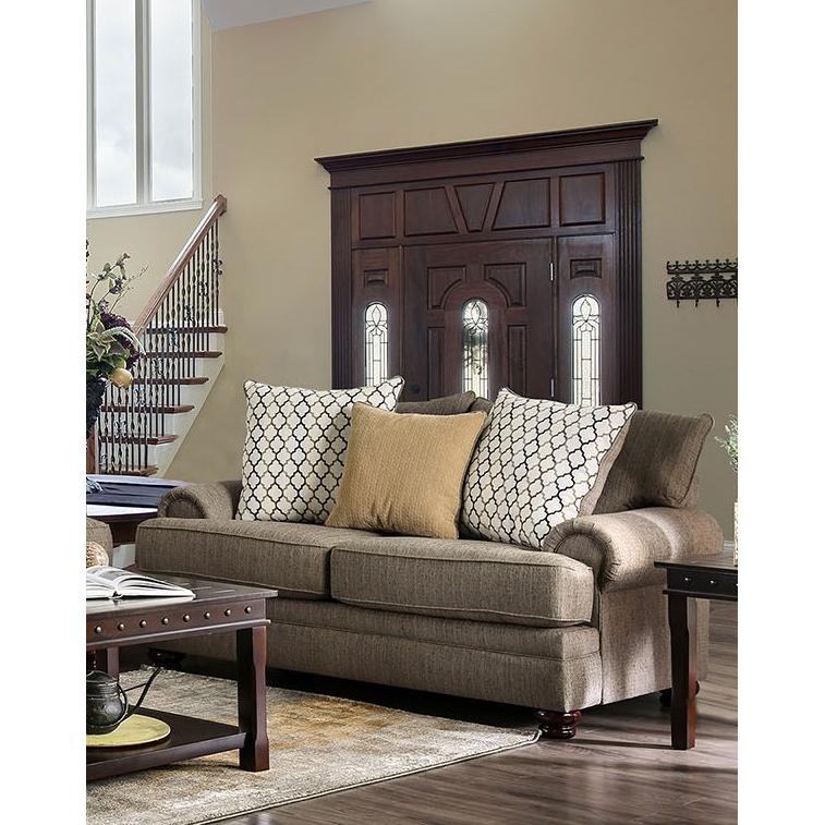  Furniture of America Augustina Stationary Fabric Loveseat SM5164-LV IMAGE 2