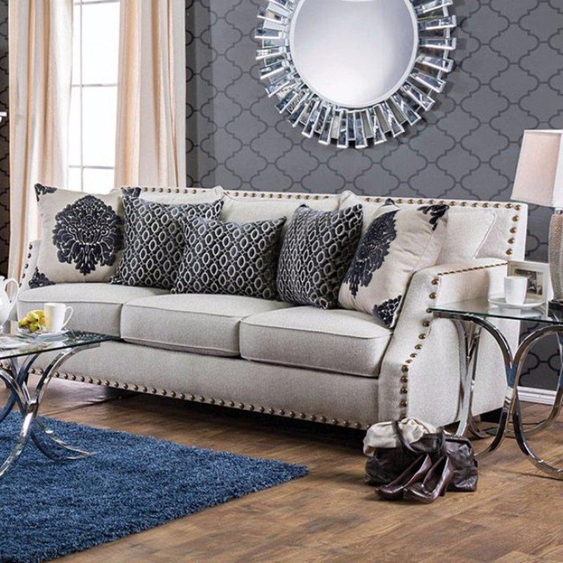  Furniture of America Cornelia Stationary Fabric Sofa SM3070-SF IMAGE 1
