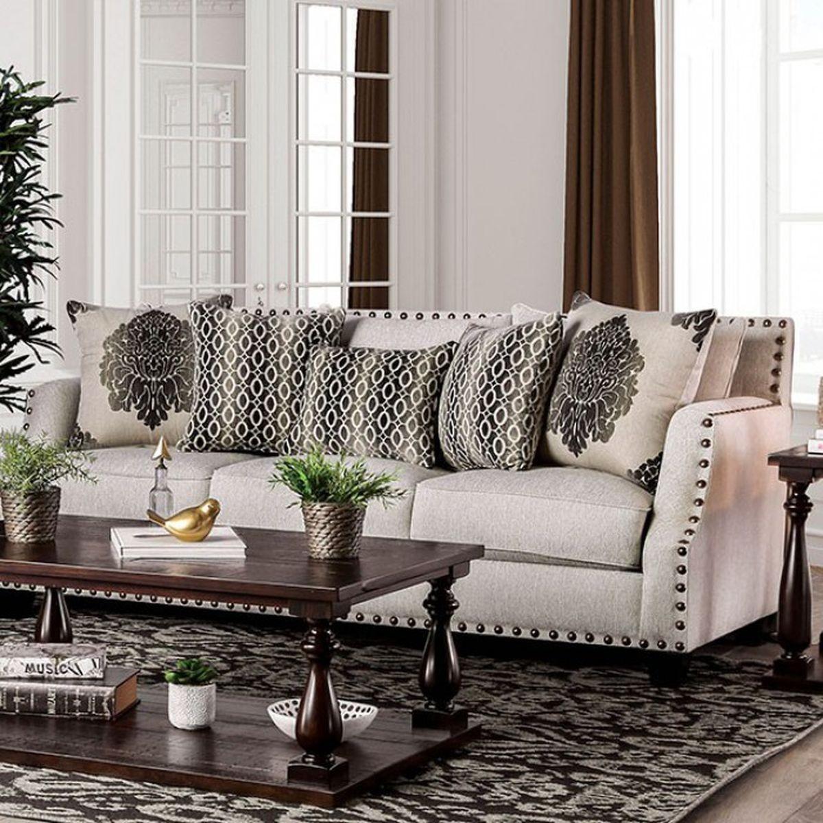 Furniture of America Cornelia Stationary Fabric Sofa SM3072-SF IMAGE 1