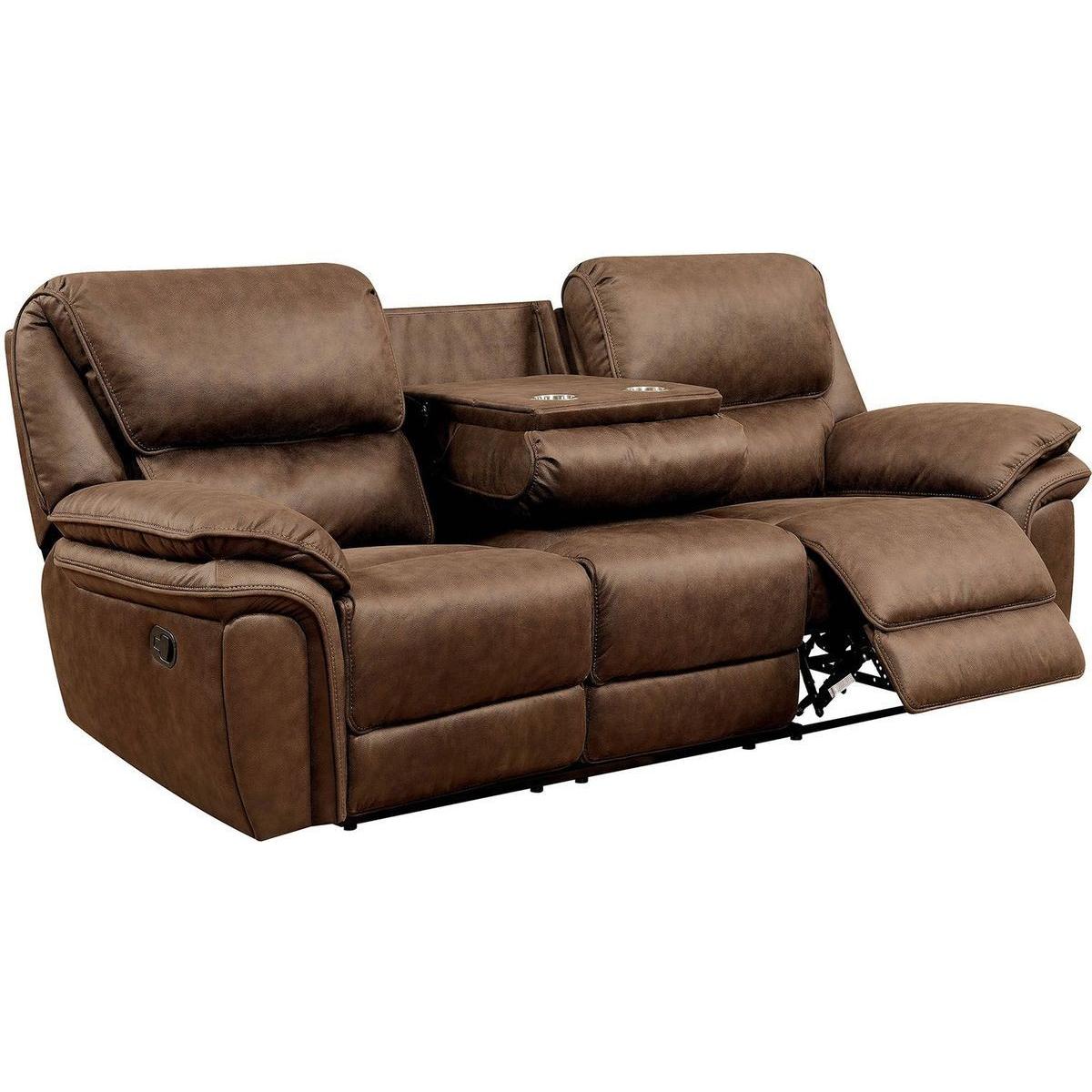  Furniture of America Helga Reclining Fabric Sofa CM6595-SF IMAGE 1