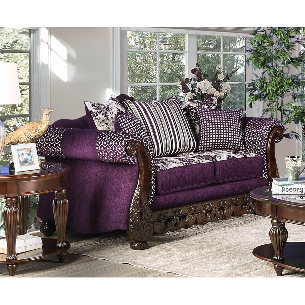  Furniture of America Emilia Stationary Fabric Loveseat SM6419-LV IMAGE 1