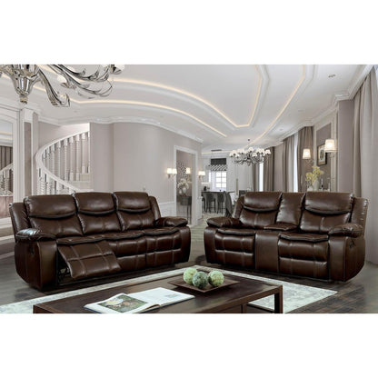  Furniture of America Pollux Reclining Leatherette Sofa CM6981BR-SF IMAGE 5