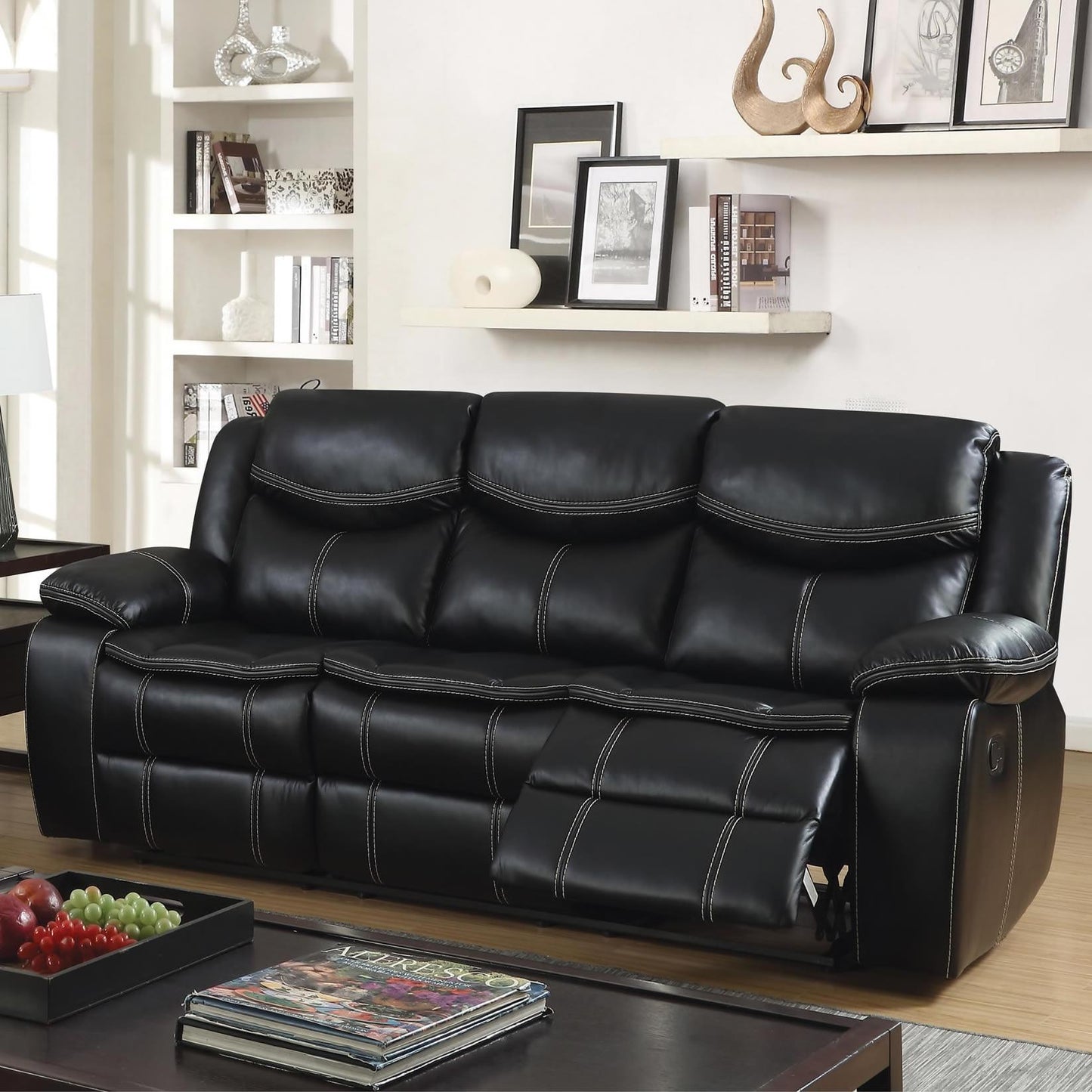  Furniture of America Pollux Reclining Leatherette Sofa CM6981-SF IMAGE 1