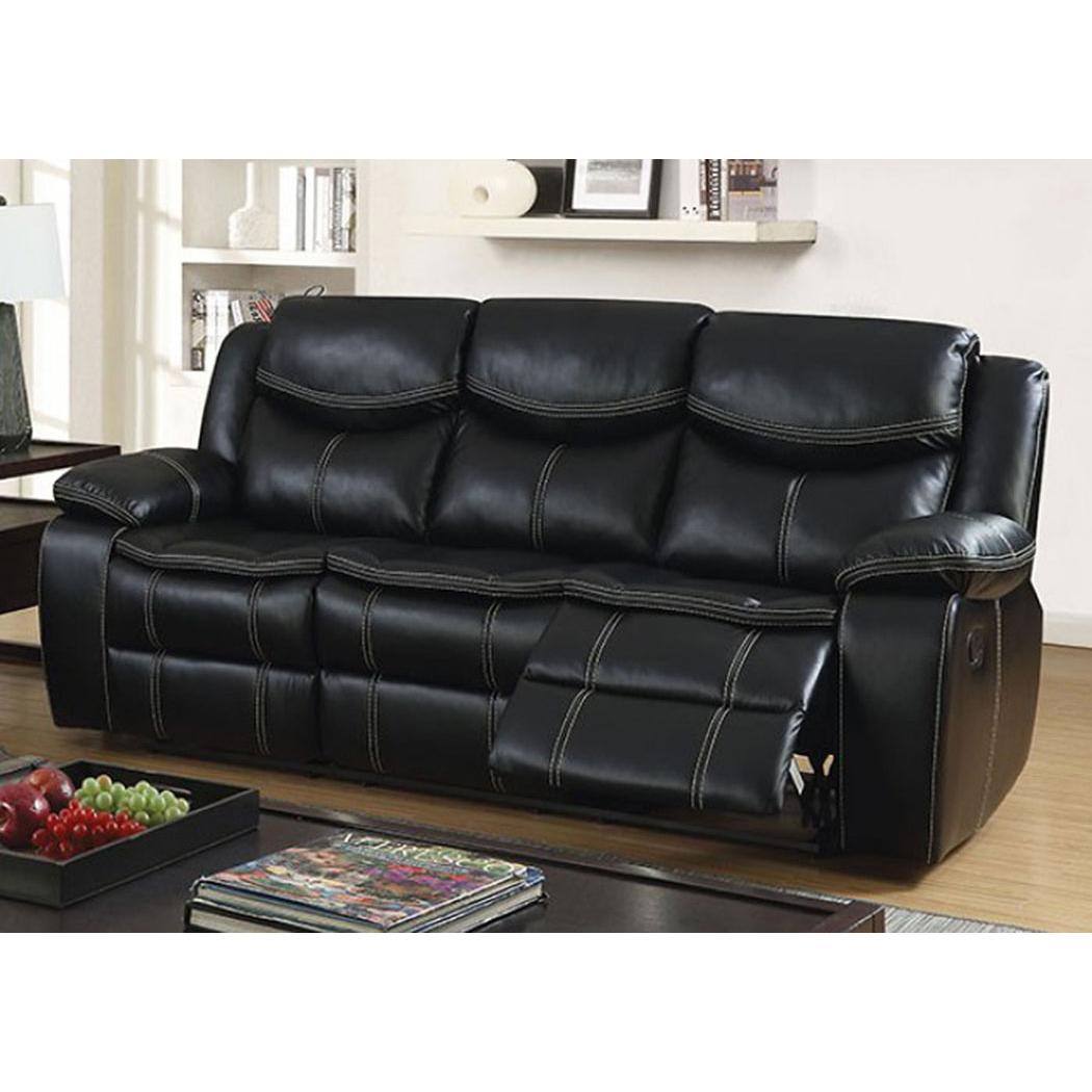  Furniture of America Pollux Reclining Leatherette Sofa CM6981-SF IMAGE 2