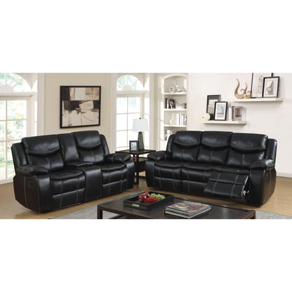  Furniture of America Pollux Reclining Leather Look Loveseat with Console CM6981-LV-CT IMAGE 6