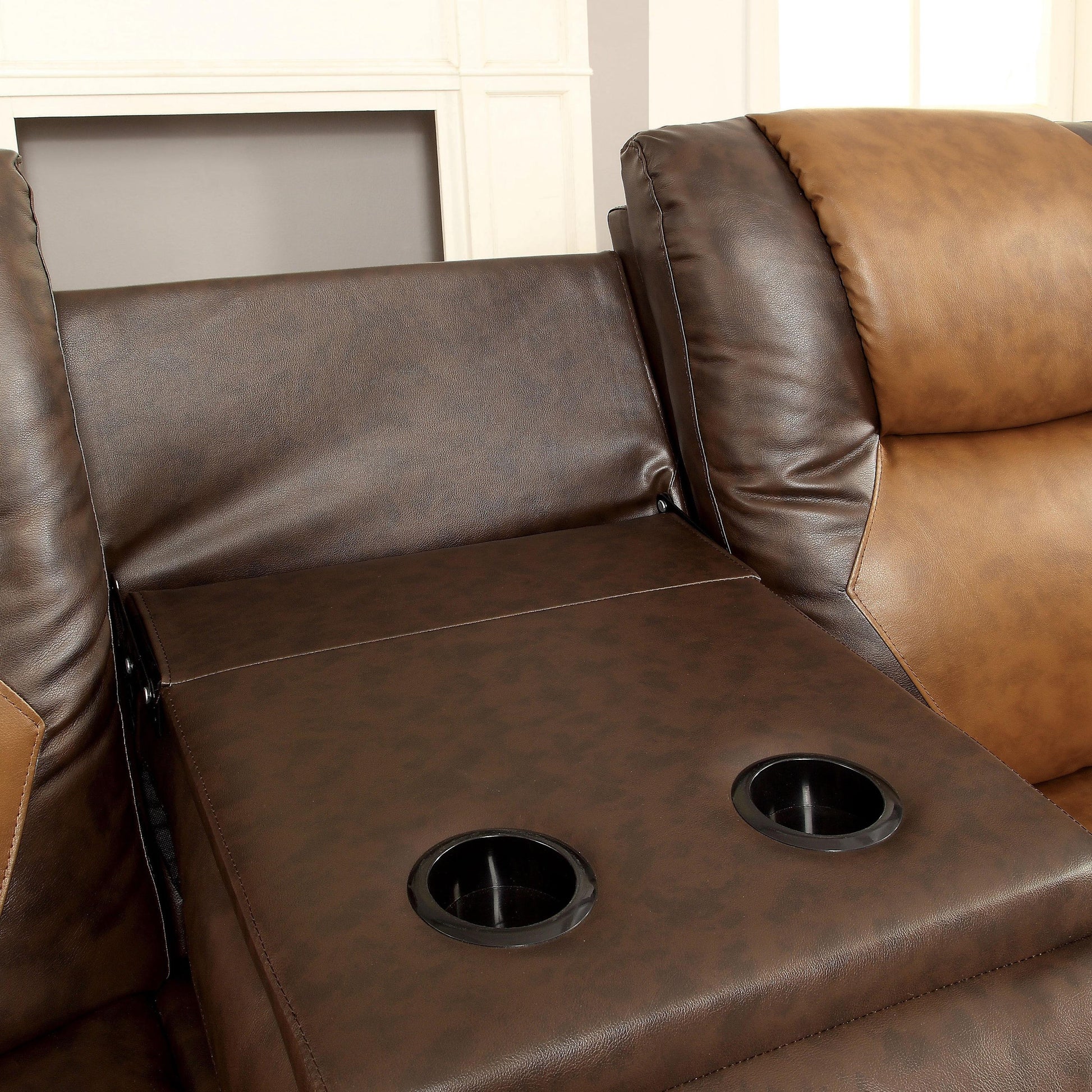  Furniture of America Pollux Reclining Leatherette Sofa CM6864-SF IMAGE 2