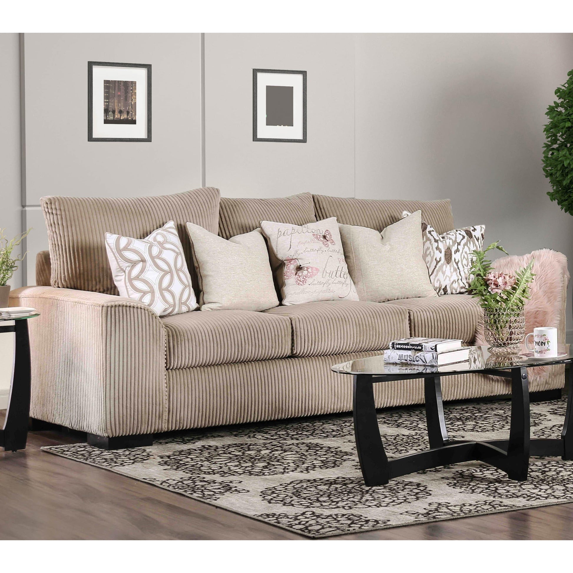  Furniture of America Marjorie Stationary Fabric Sofa SM6216-SF IMAGE 1