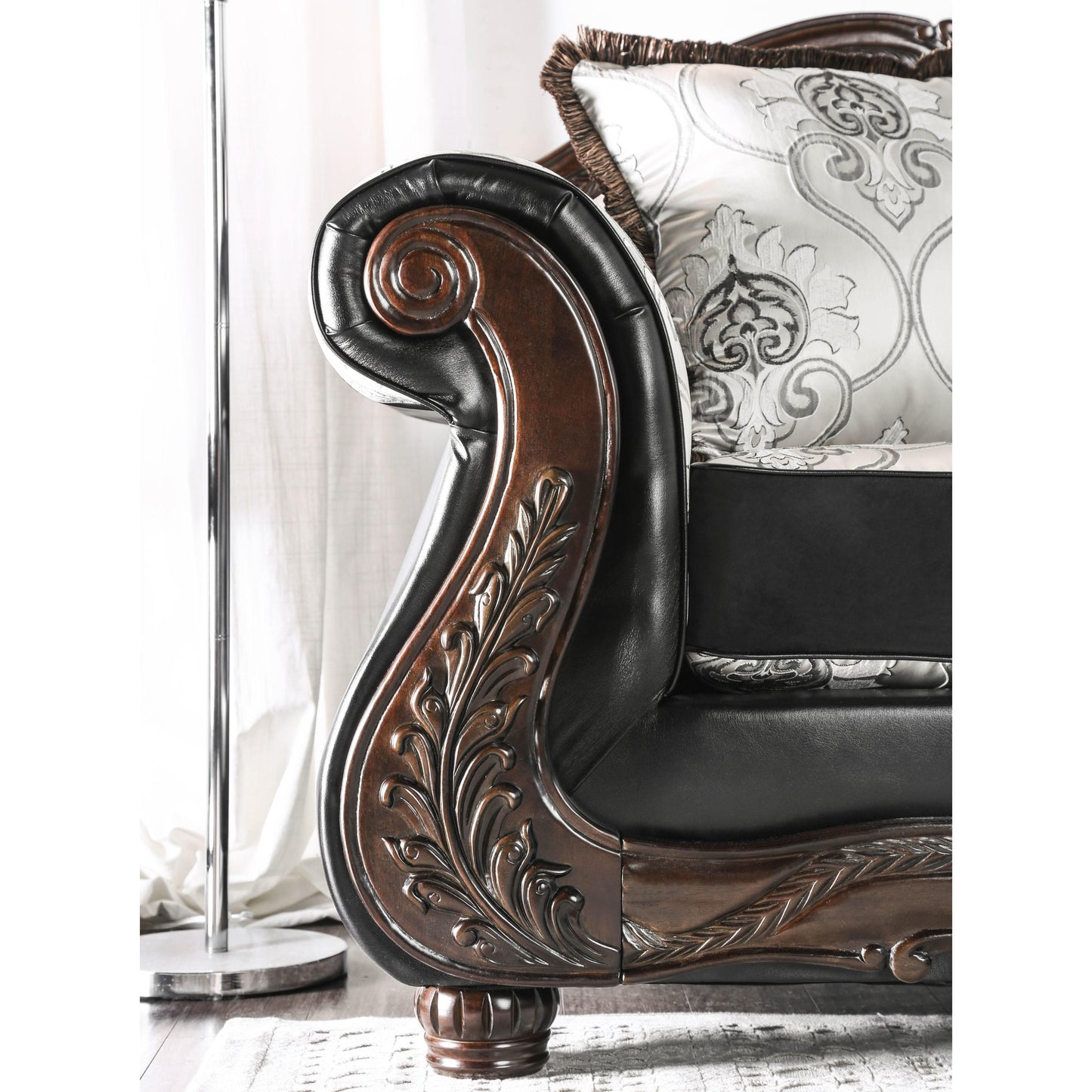  Furniture of America Tabatha Stationary Leatherette Sofa SM6313-SF IMAGE 4