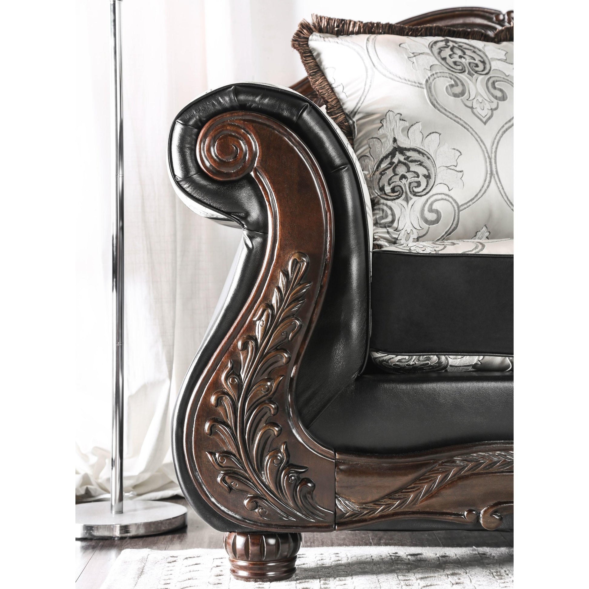  Furniture of America Tabatha Stationary Leatherette Sofa SM6313-SF IMAGE 4
