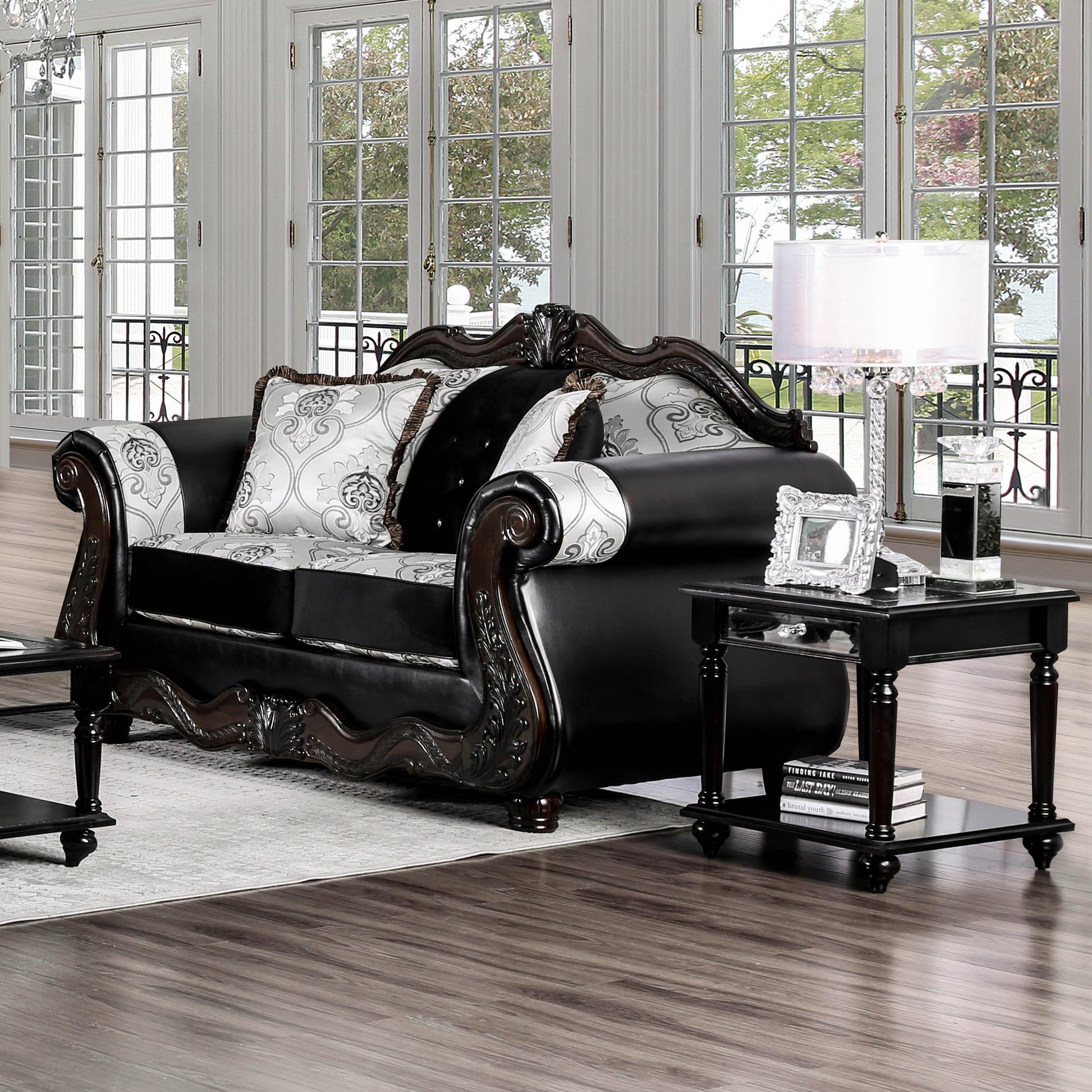  Furniture of America Tabatha Stationary Leatherette Loveseat SM6313-LV IMAGE 1