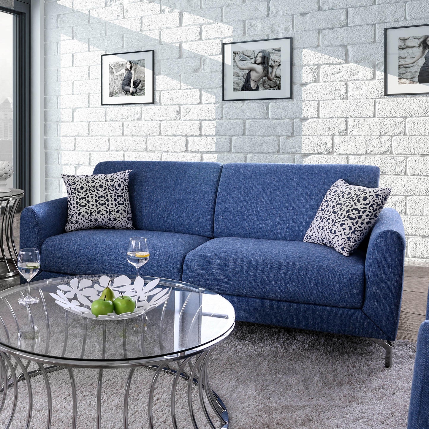  Furniture of America Lauritz Stationary Fabric Sofa CM6088-SF IMAGE 1