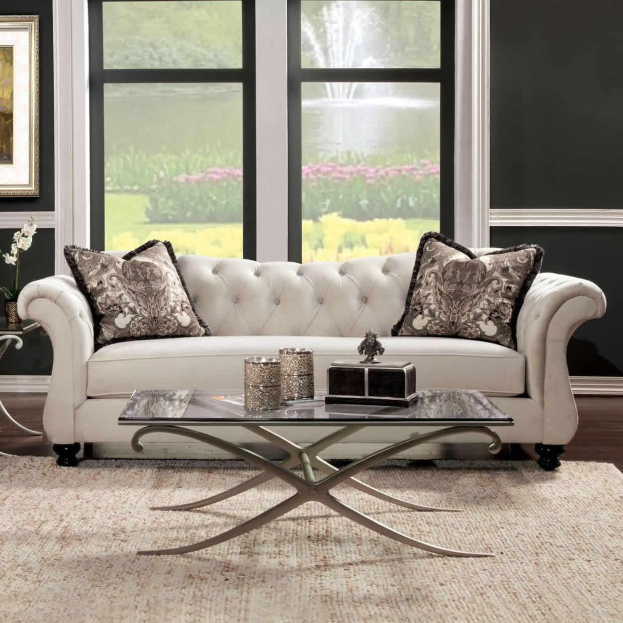  Furniture of America Antoinette Stationary Fabric Sofa SM2221-SF IMAGE 1