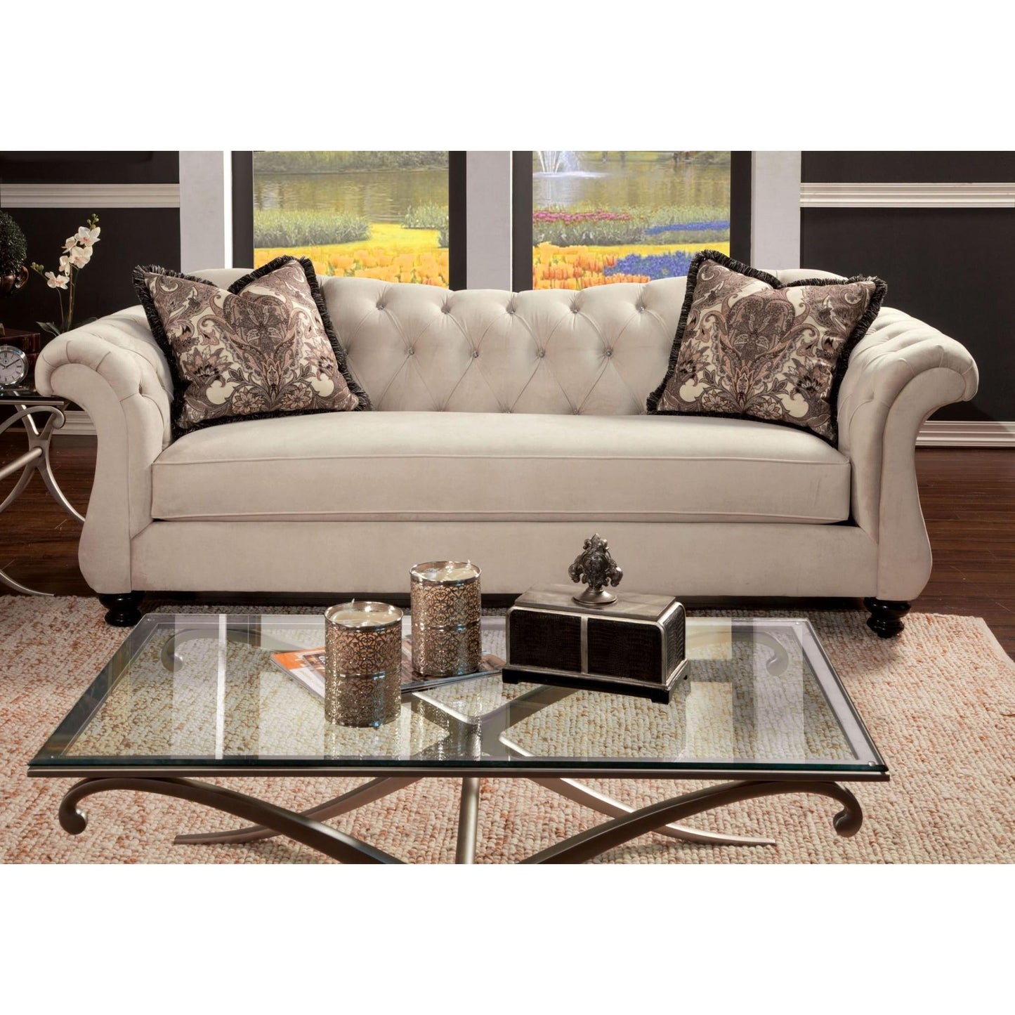  Furniture of America Antoinette Stationary Fabric Sofa SM2221-SF IMAGE 2