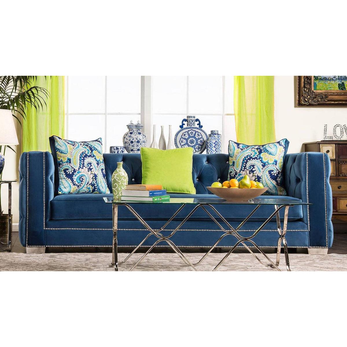  Furniture of America Salvatore Stationary Fabric Sofa SM2280-SF IMAGE 2