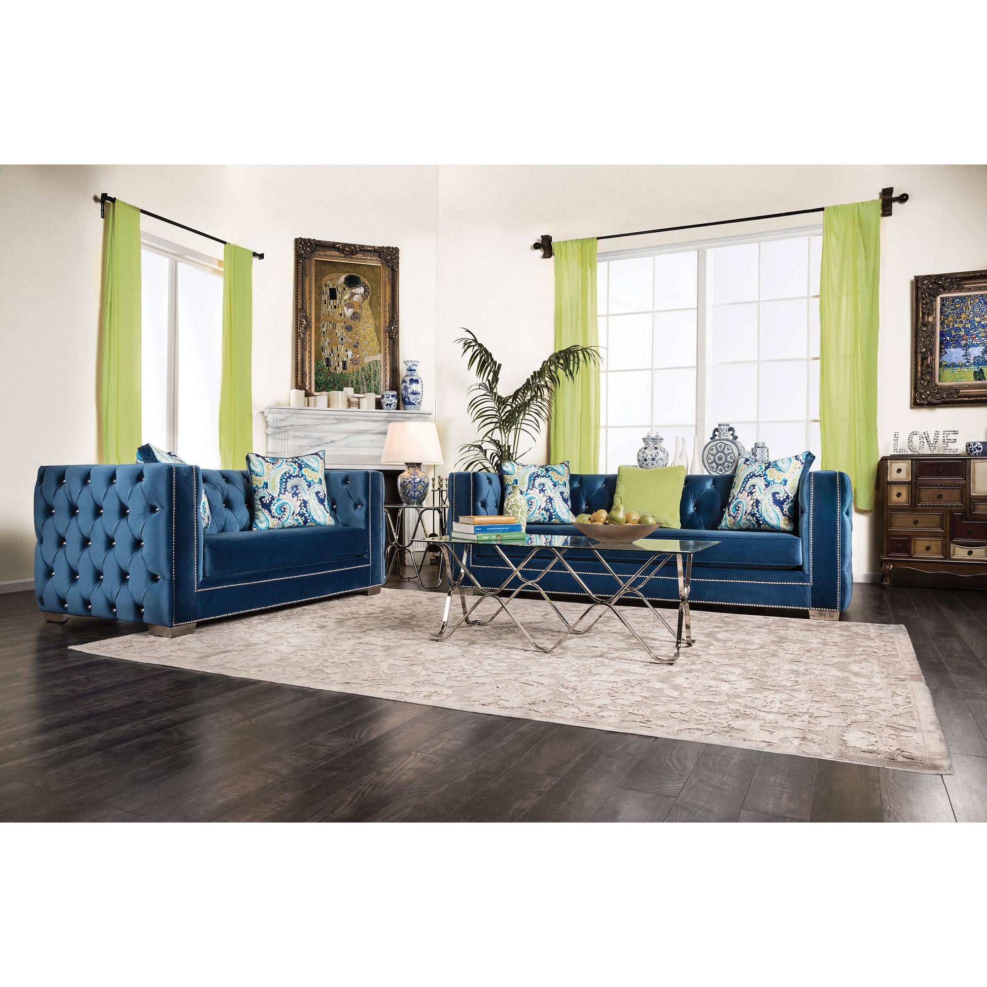  Furniture of America Salvatore Stationary Fabric Loveseat SM2280-LV IMAGE 9