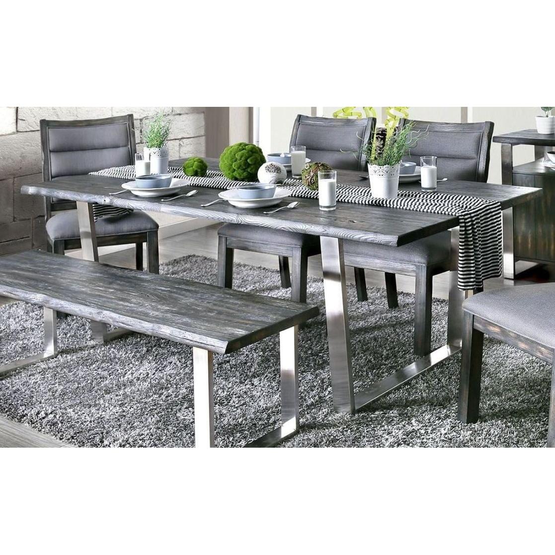  Furniture of America Mandy Dining Table CM3451GY-T-TABLE IMAGE 2