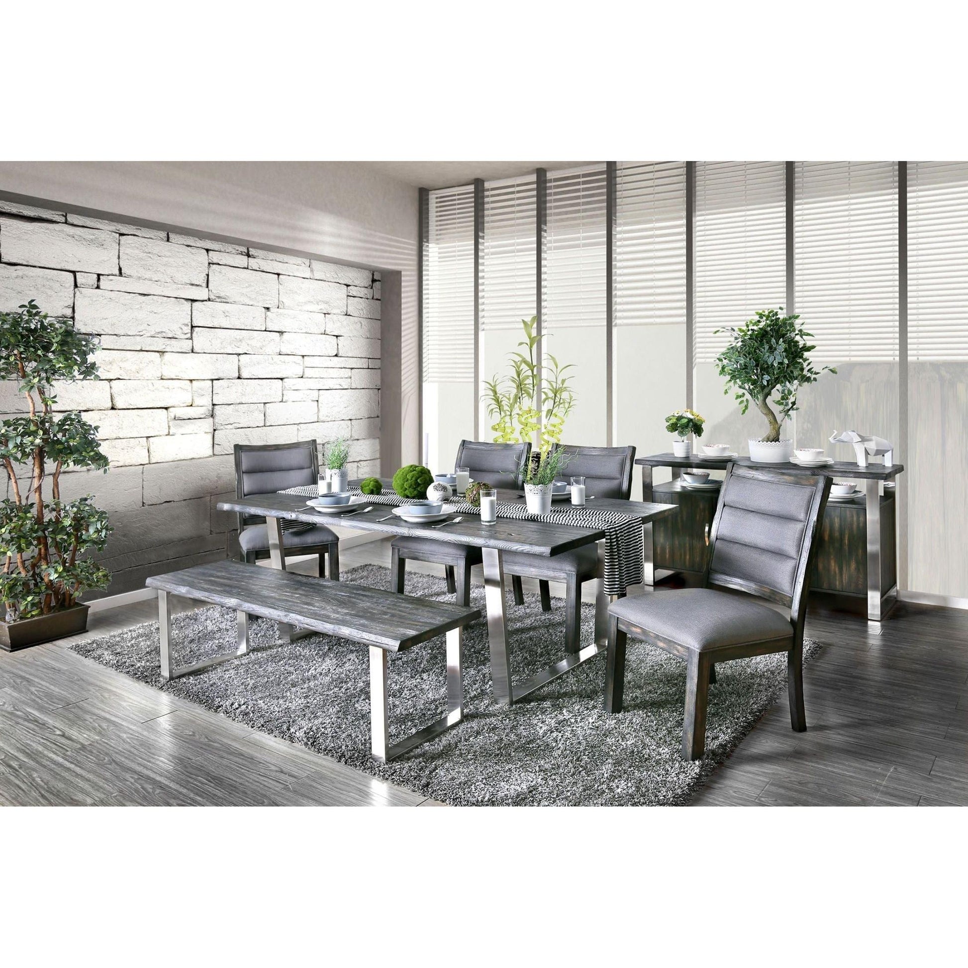  Furniture of America Mandy Dining Table CM3451GY-T-TABLE IMAGE 6