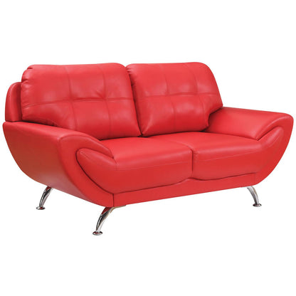  Furniture of America Reanna Stationary Leatherette Loveseat CM6414RD-LV IMAGE 1
