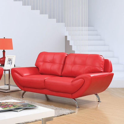  Furniture of America Reanna Stationary Leatherette Loveseat CM6414RD-LV IMAGE 2
