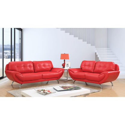  Furniture of America Reanna Stationary Leatherette Loveseat CM6414RD-LV IMAGE 5