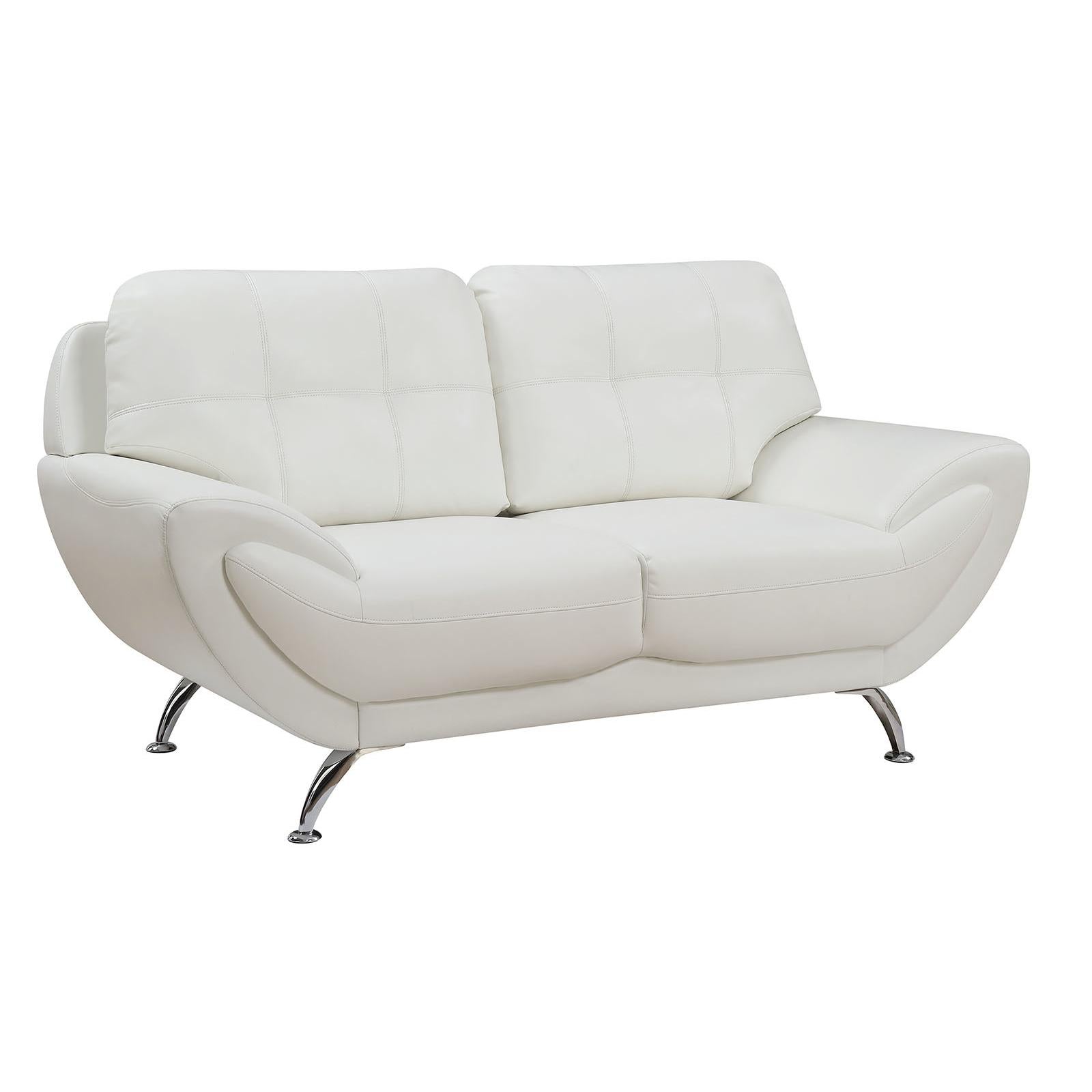  Furniture of America Reanna Stationary Leatherette Loveseat CM6414WH-LV IMAGE 1