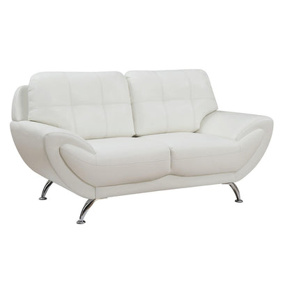  Furniture of America Reanna Stationary Leatherette Loveseat CM6414WH-LV IMAGE 1