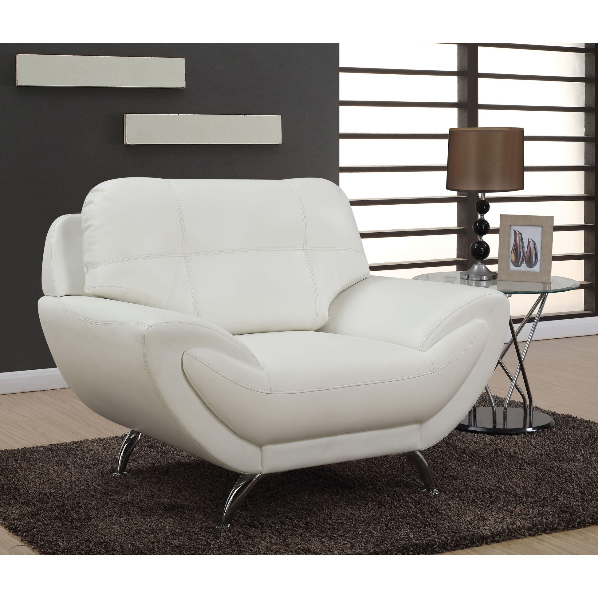  Furniture of America Reanna Stationary Leatherette Chair CM6414WH-CH IMAGE 2