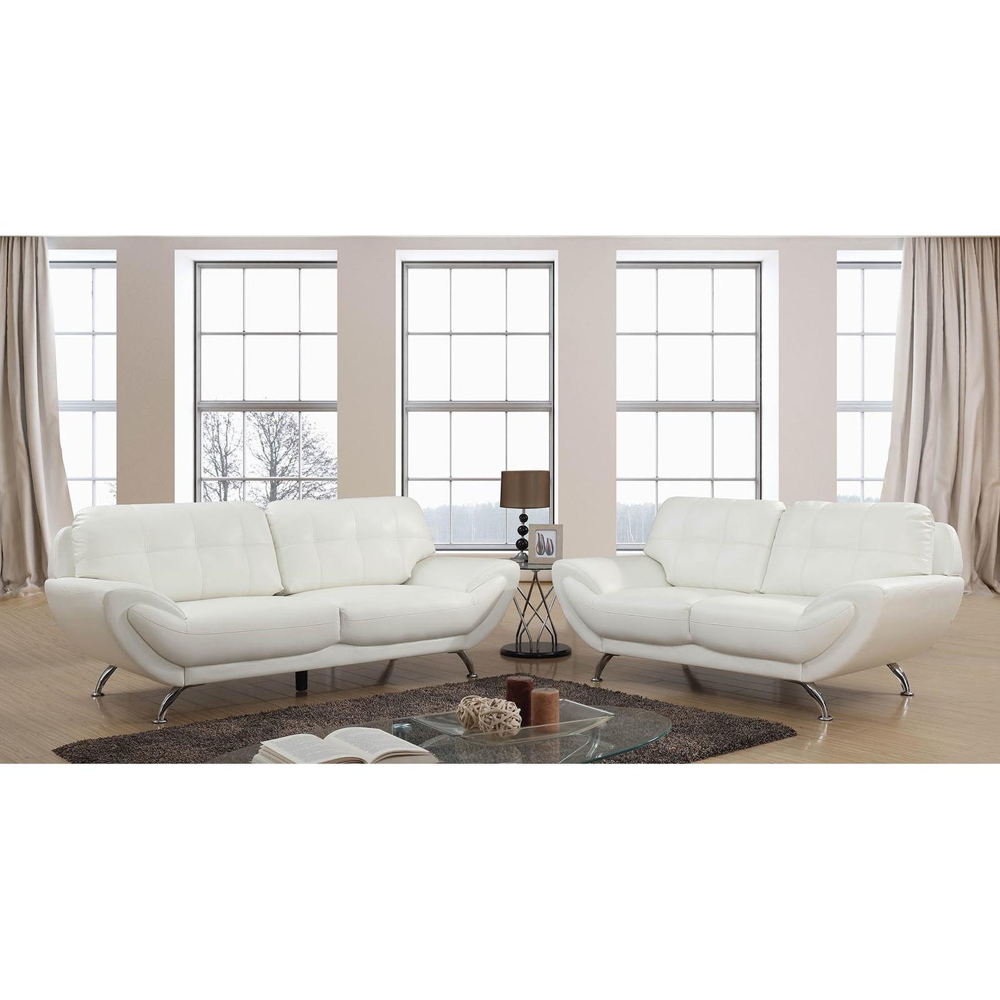  Furniture of America Reanna Stationary Leatherette Chair CM6414WH-CH IMAGE 5