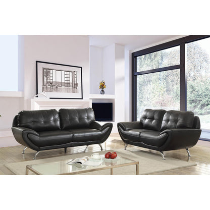  Furniture of America Reanna Stationary Leatherette Loveseat CM6414BK-LV IMAGE 5
