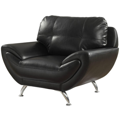  Furniture of America Reanna Stationary Leatherette Chair CM6414BK-CH IMAGE 1