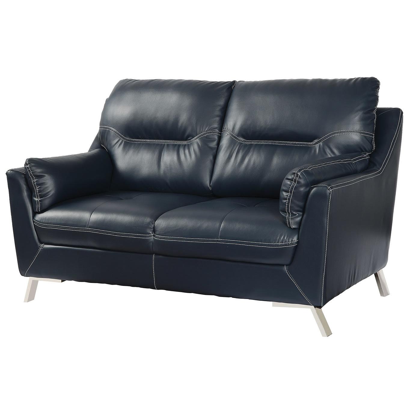  Furniture of America Nichola Stationary Leatherette Loveseat CM6008BL-LV IMAGE 1