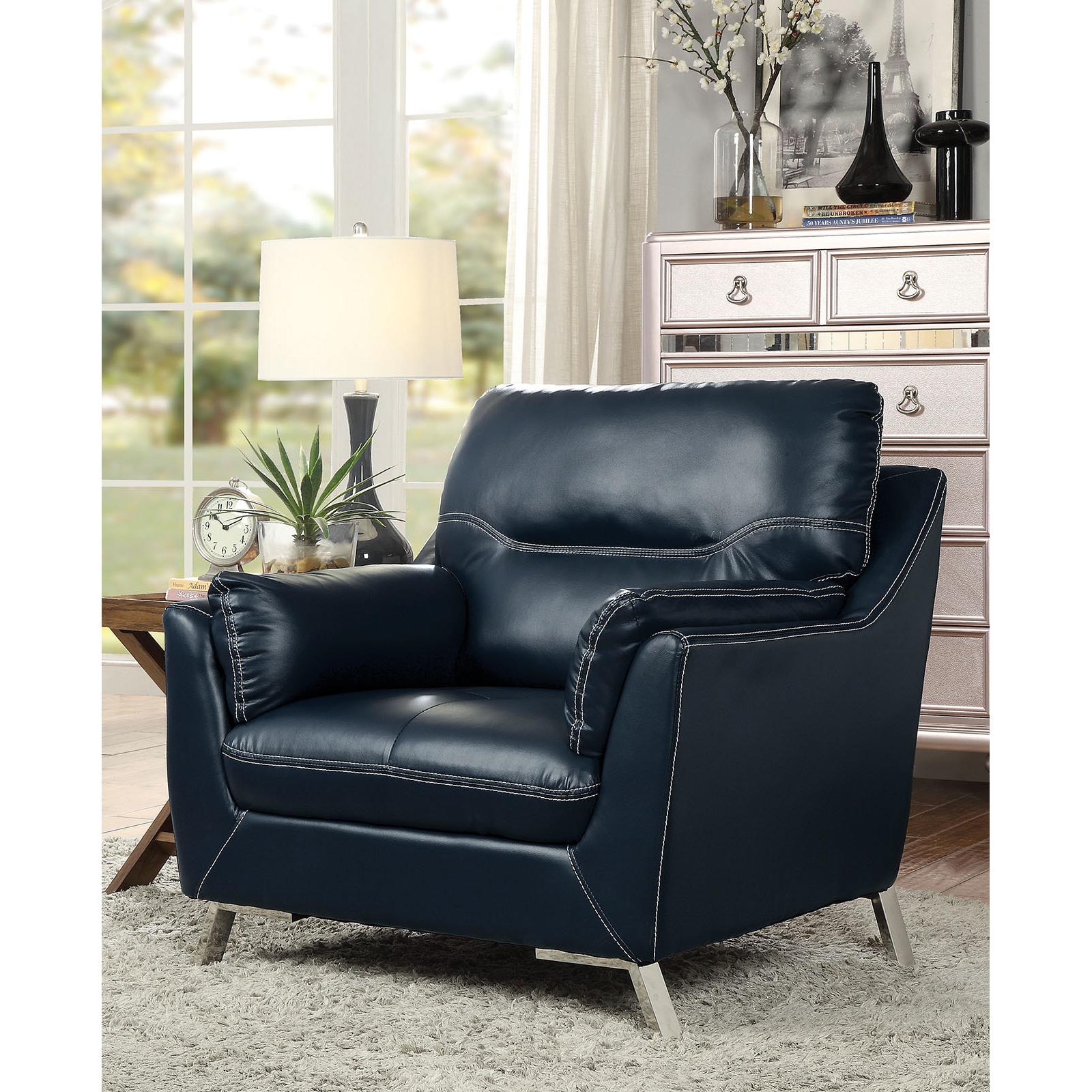  Furniture of America Nichola Stationary Leatherette Chair CM6008BL-CH IMAGE 5