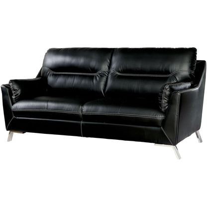  Furniture of America Nichola Stationary Leatherette Sofa CM6008BK-SF IMAGE 1